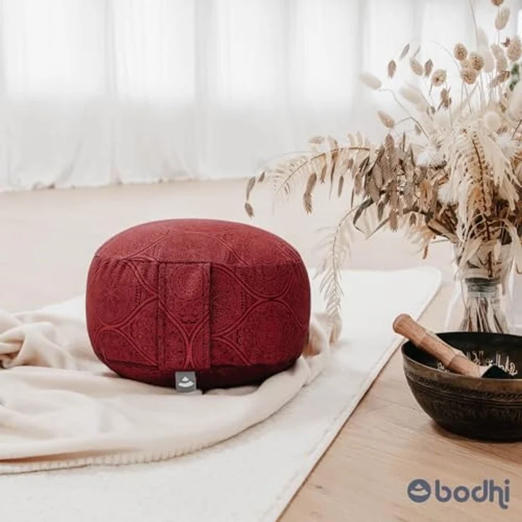 bodhi Meditationskissen Meditationskissen RONDO, 32 x 20 cm Raja, taupe/silber, Kapok – Bild 7