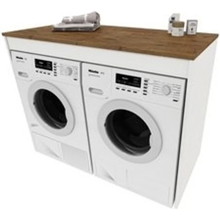 Raumhirsch Furniture Waschmaschinenumbauschrank Waschmaschinenschrank für Waschmaschine & Wäschetrockner (7 Farben lieferbar) für zwei Geräte geeignet – Bild 6
