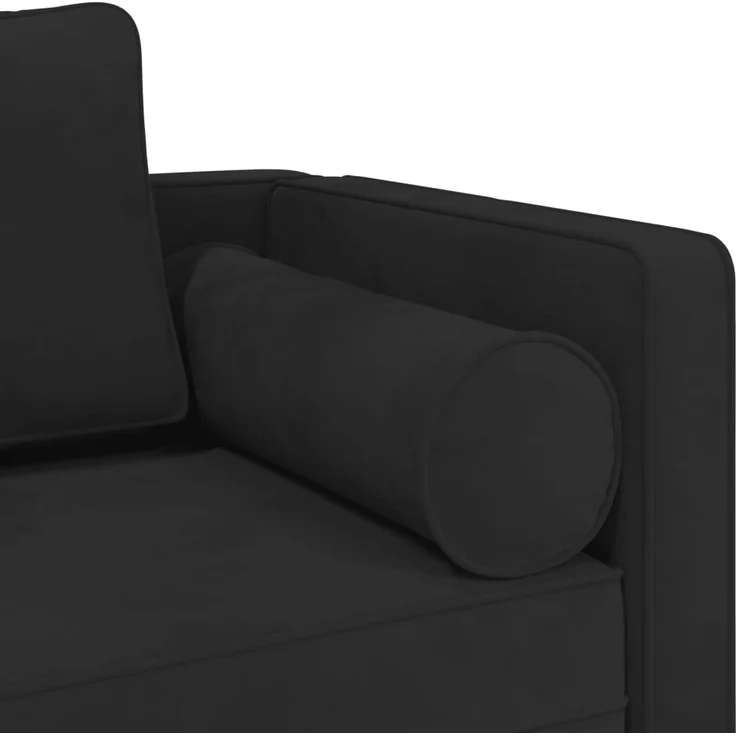 vidaXL Chaiselongue mit Kissen Schwarz Samt – Bild 5