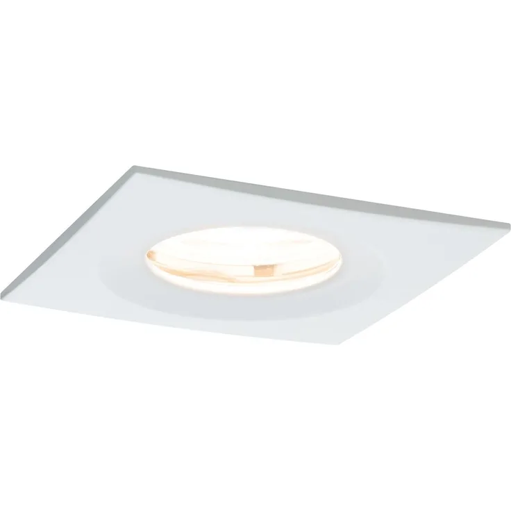 Paulmann Premium Einbauleuchten Set Nova eckig dimmbar LED IP65 1x7W 230V GU10 51mm Weiß matt/Alu Zink7421