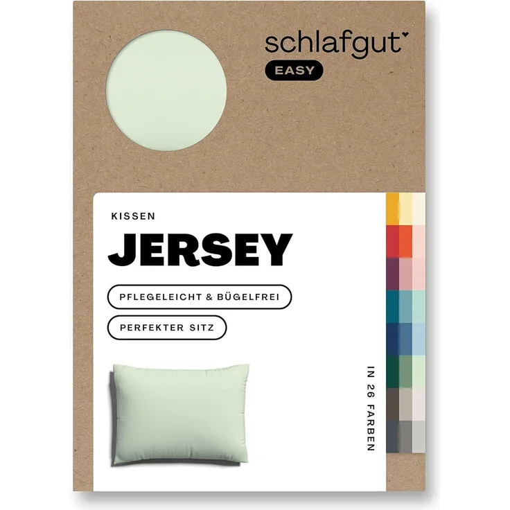 Schlafgut 'Easy' Kissenbezug, Jersey, Green Light, 70x90 cm