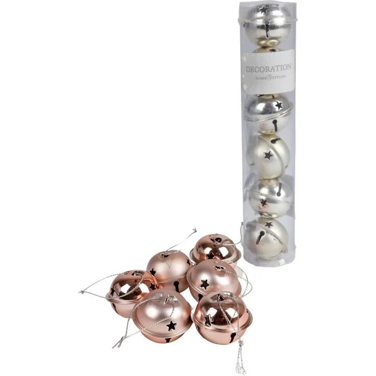 Weihnachts-Glöckchen Baumschmuck 6er Set Anhänger matt&glänzend ø 4cm Dekoration