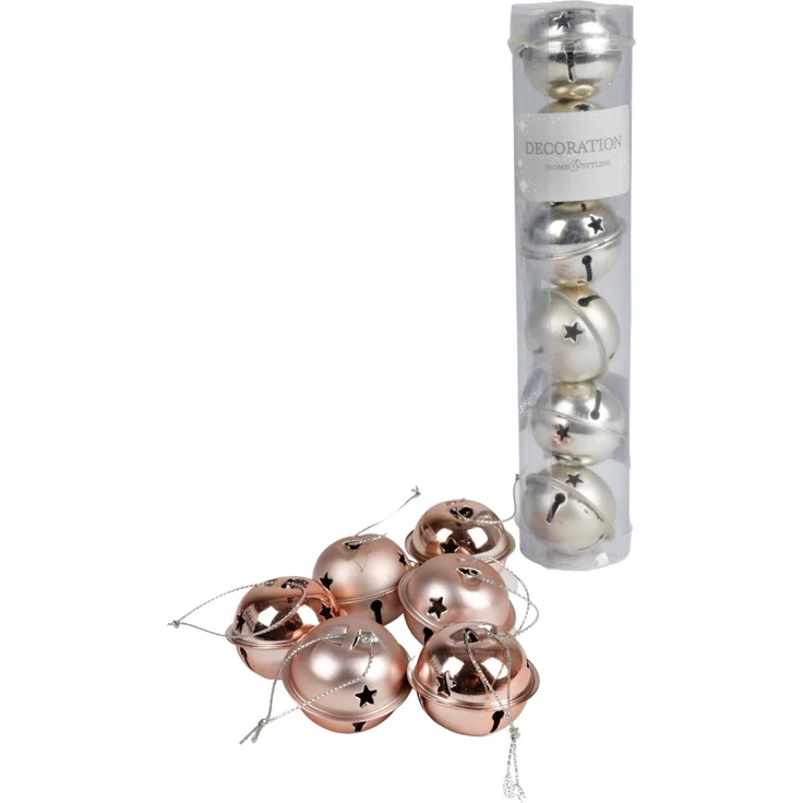 Weihnachts-Glöckchen Baumschmuck 6er Set Anhänger matt&glänzend ø 4cm Dekoration