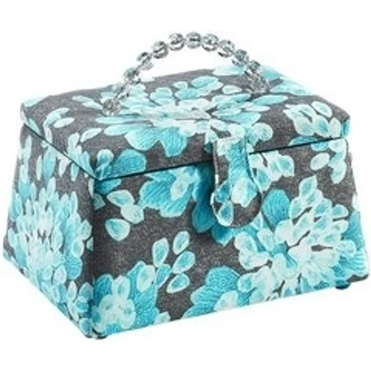 Kobolo Nähkorb Nähkästchen Trapezform in Grau und Türkis (grau und türkis) – Bild 6