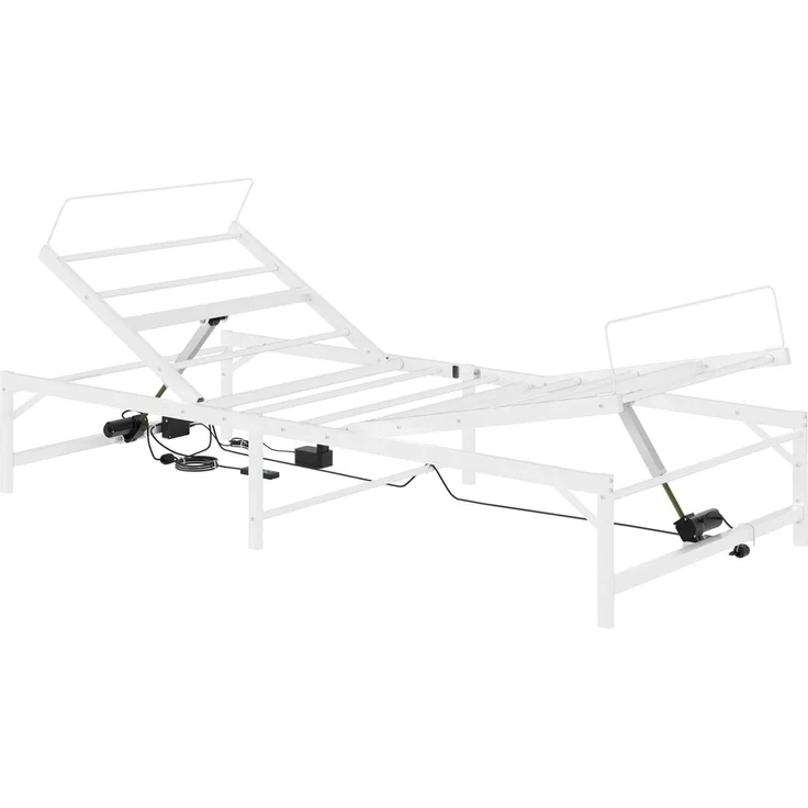 vidaXL Elektrisch verstellbares Bettgestell Weiß 100 x 200 cm Stahl 42021399 – Bild 2