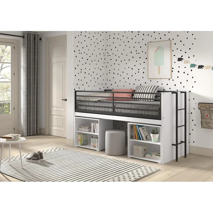Halbhohes Bett mit Schreibtisch u. Regalen Sam 98 x 219 x 116.6 cm – Bild 3