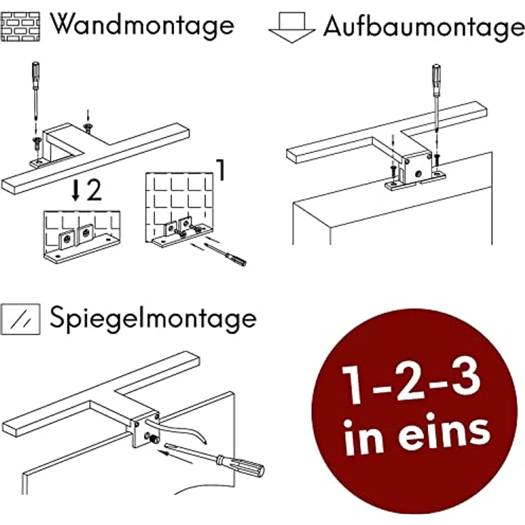 kalb LED Spiegelleuchte Mera LED Badleuchte Badlampe Spiegellampe Spiegelleuchte 230V, 600mm warmweiss, warmweiß – Bild 6