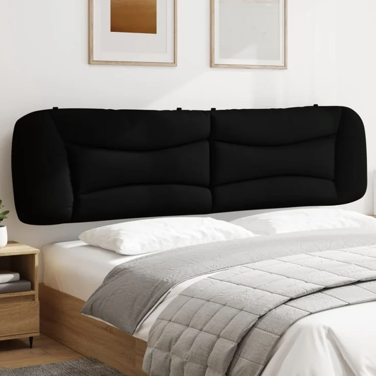 vidaXL Kopfteil-Kissen Schwarz 200 cm Stoff – Bild 1