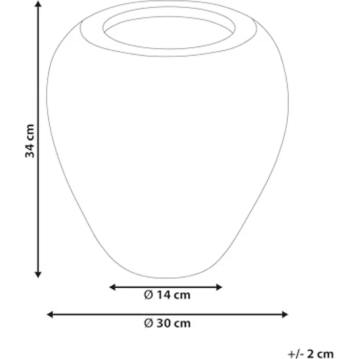 Dekovase SKIONE 34 cm Keramik Hellbraun – Bild 3