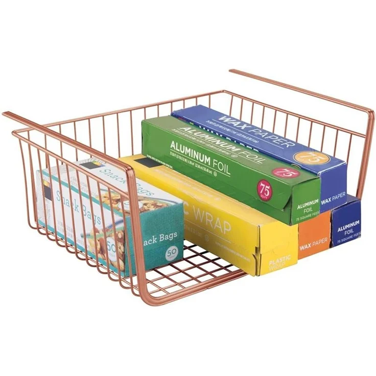 mDesign Hängekorb Drahtkorb Gitterbox Aufbewahrung 2er Set Metall Kupfer – Bild 7