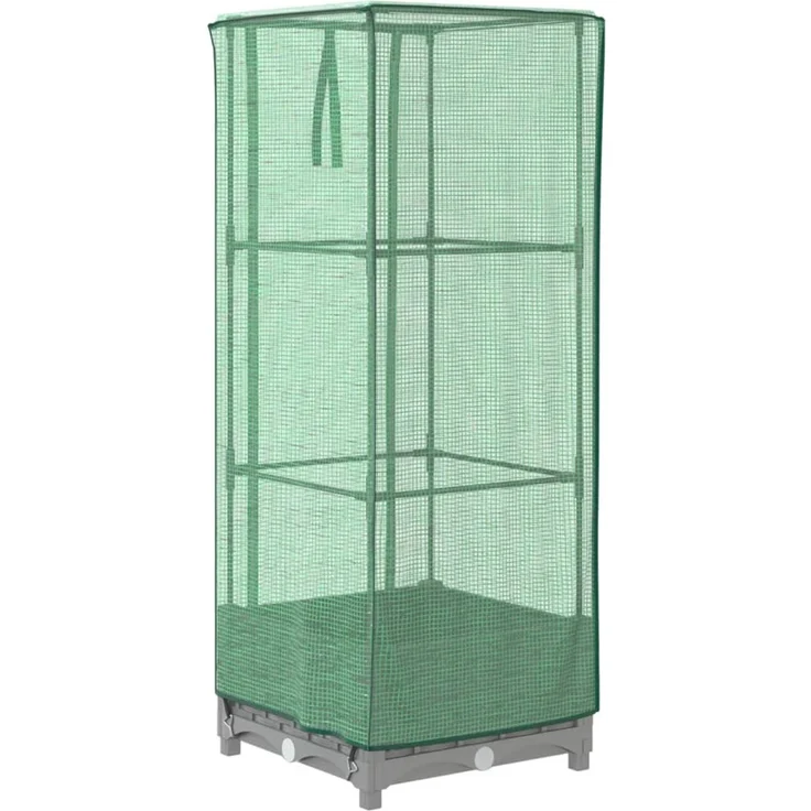 vidaXL Hochbeet mit Gewächshaus-Aufsatz Rattan-Optik 40x40x123 cm 4015851 – Bild 6