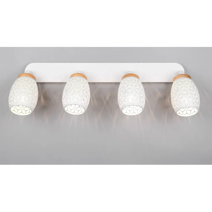 Deckenstrahler BIDAR Weiß 4-flammig mit Stanzmuster, Breite 74cm – Bild 4