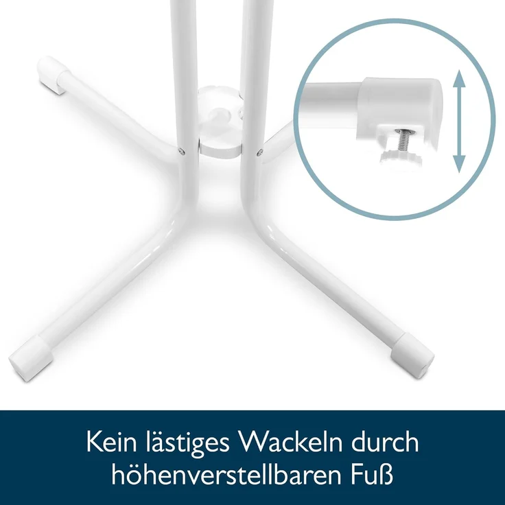 Beautissu Bistrotisch Outdoor Rund Ø 80 cm Wasserfest – Beistelltisch Balkontisch Wetterfest Gartentisch Rund Klappbar 70 cm hoch – Campingtisch Partytisch Esstisch Gastro – Weiß Bistroni – Bild 6