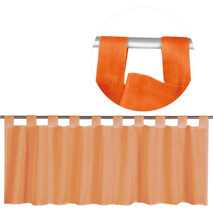 Schlaufen-Bistrogardine in B160cm x L60cm, transparente uni Scheibengardine Voile in vielen verschiedenen Farben erhältlich (hellorange - möhre) – Bild 1