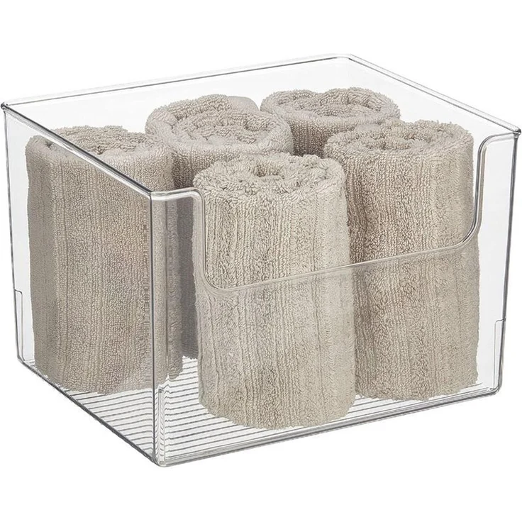 mDesign 4er-Set Aufbewahrungsbox Organizer Kunststoff Ablage Transparent – Bild 7