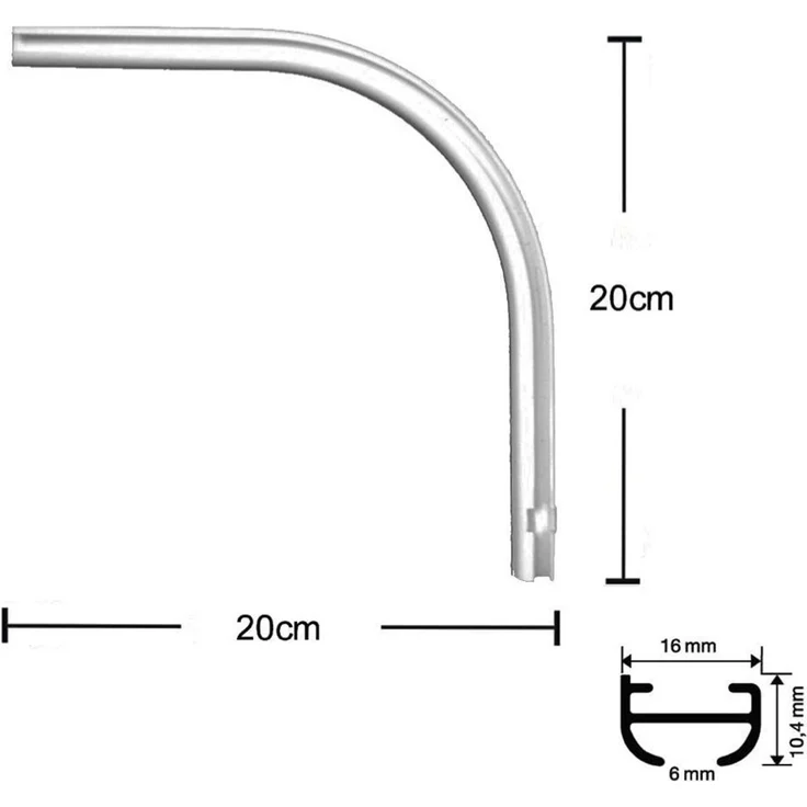 Garduna Gardinenschiene Rundbogen für halbrunde Schleuderschiene, verschraubt, Aluminium – Bild 4