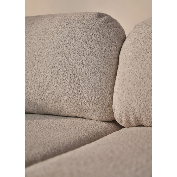 Selsey Tvoya Ecksofa mit Schlaffunktion, Ottomane rechts, Bouclé Beigegrau – Bild 8