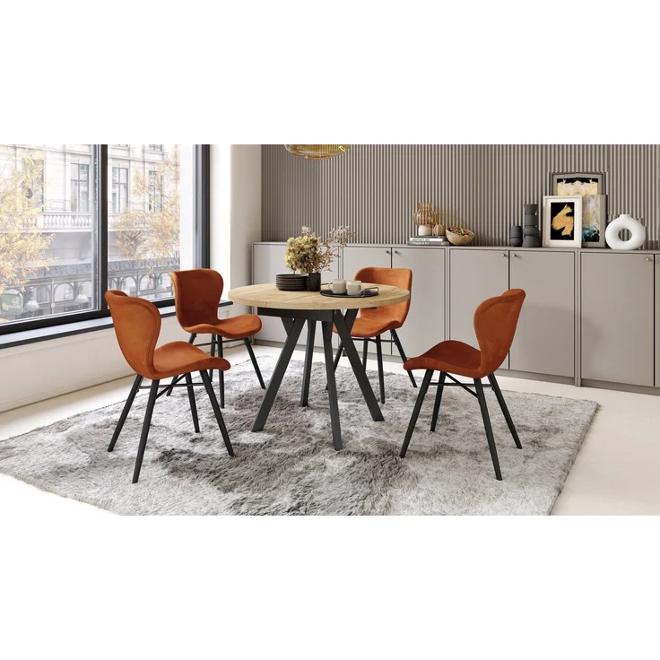 designimpex Esstisch Design Esstisch Aldo ausziehbar 90 cm bis 145 cm rund Esszimmer Tisch, Esstisch, Esszimmertisch, Tisch, Ausziehtisch, Küchentisch, Esszimmer – Bild 1