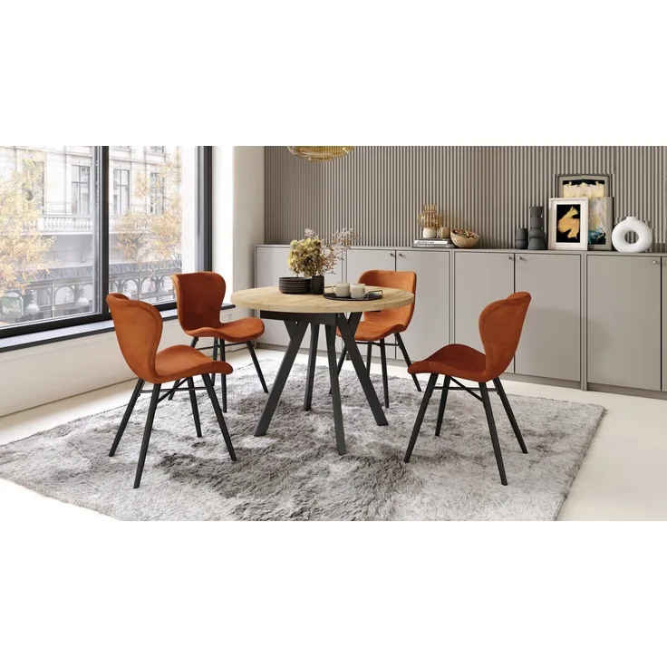 designimpex Esstisch Design Esstisch Aldo ausziehbar 90 cm bis 145 cm rund Esszimmer Tisch, Esstisch, Esszimmertisch, Tisch, Ausziehtisch, Küchentisch, Esszimmer