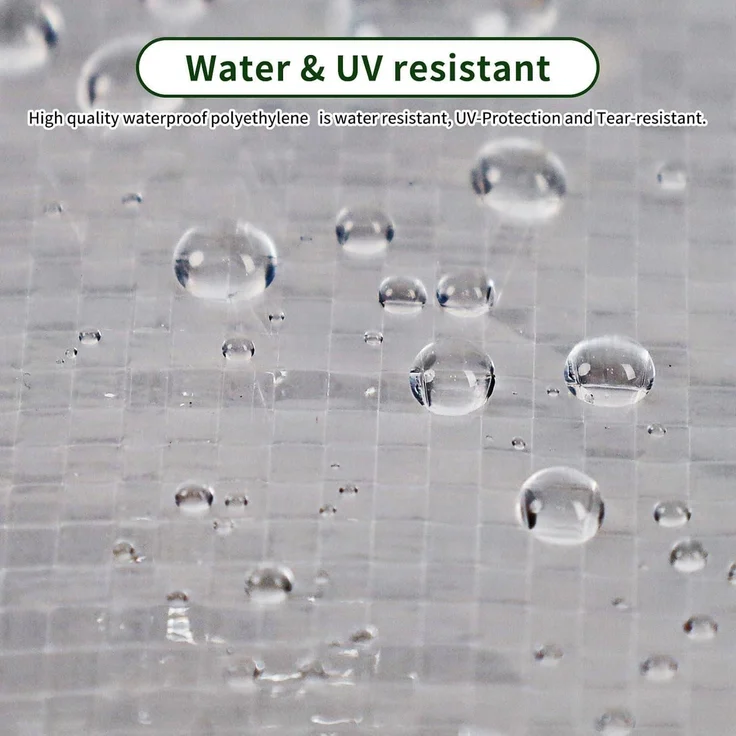 Möbelabdeckung Wasserdicht Winddicht Ø130x71cm Rund Transparent – Bild 3