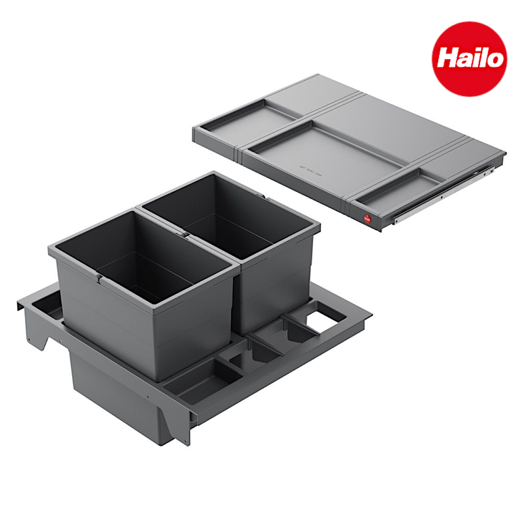 Hailo Abfallsammler 3620811 Separato Abfall Einsatz 2x 20 L Mülleimer Dunkelgrau – Bild 2