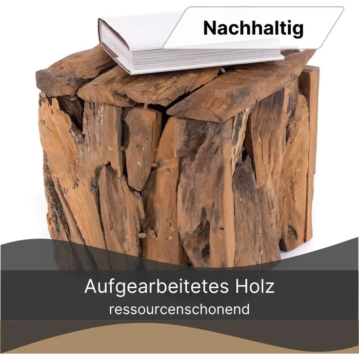 DESIGN DELIGHTS Hocker SITZBOX "Holz massiv 30", 30x30x30 cm, Holz massivholz, Sitzhocker – Bild 3