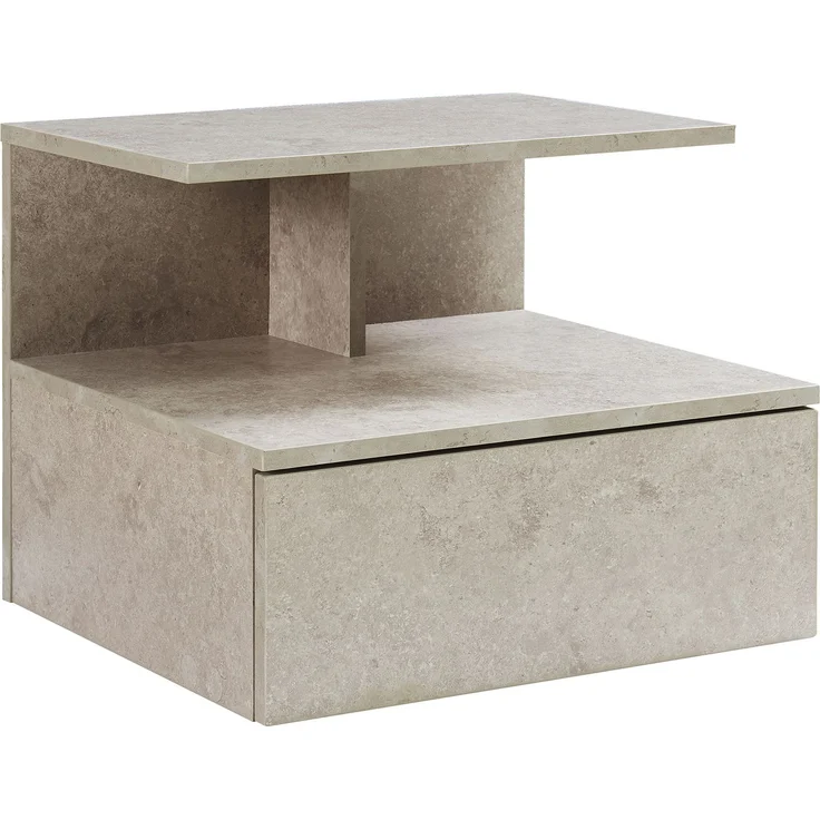 Nachttisch hängend Amberg mit Schublade Betonoptik, hell [en. casa] – Bild 3