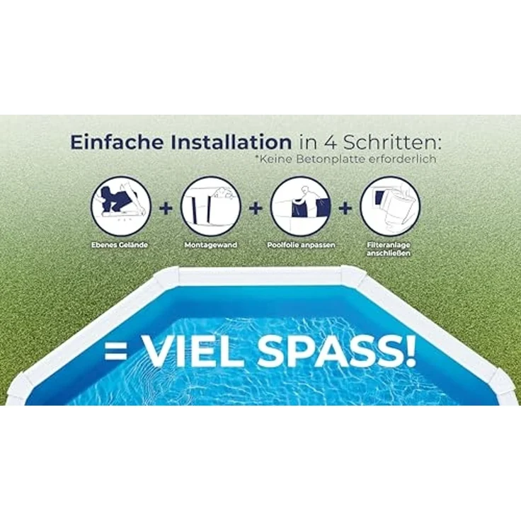 SwimFun Stahlwandpool rund Ø550 × H132 cm – Familienpool Komplett-Set – Bild 3