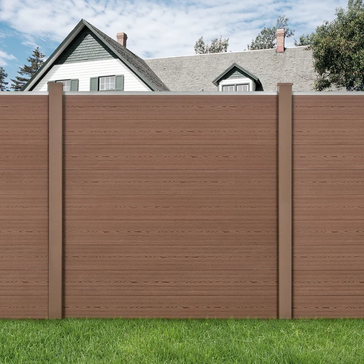 Gartenzaun Getafe WPC mit Pfosten 183x357 cm Braun neu. holz – Bild 6