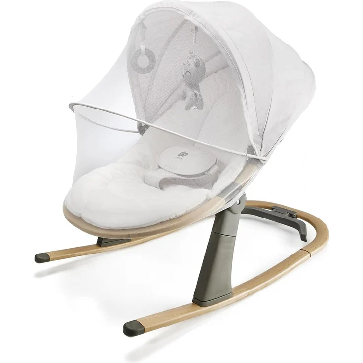 Kinderkraft ELSU Babywippe 2in1 ab Geburt, Hüpfstuhl für Babys Neugeborene 0-9 kg, 2 Spielzeuge zur Aktivierung, Verstellbarer, Leicht, Weiches Material, Grau – Bild 7