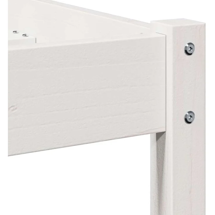 vidaXL Bettrahmen Weiß 215,5 x 105,5 x 69,5 cm Massivholz Kiefer 869765 – Bild 7