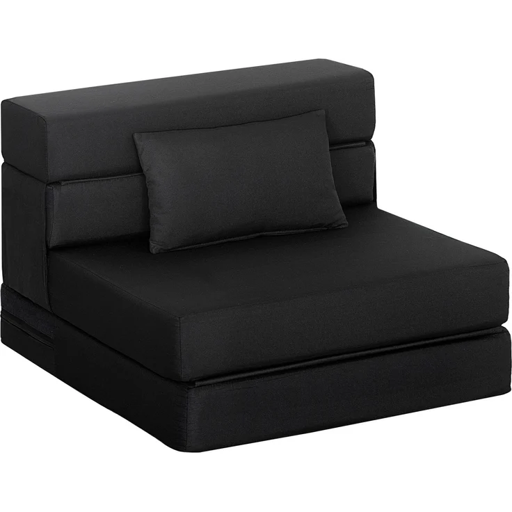 JARDJ Verwandlungssessel, 1-Sitzer-Klappstuhl/Bett, inklusive Kissen, für Gäste, Wohnzimmer, kleine Räume, 120 kg Belastbarkeit, schwarz – Bild 1
