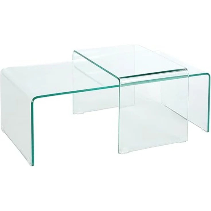 riess-ambiente Couchtisch FANTOME 100cm transparent · Wohnzimmertische aus Glas (Set, 2-St), eckig · Sicherheitsglas (tempered glass) · Modern Design – Bild 1
