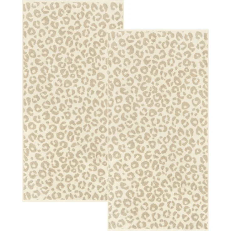 2 Stück Cawö Two-Tone Leo Handtücher 540-36 Leoprint beige 50x100 – Bild 2