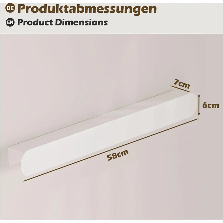 Yorbay Wandgarderobe mit Ablagebrett, Garderobenleiste aus Metall, 6 verdeckte Garderobenhaken – Bild 2