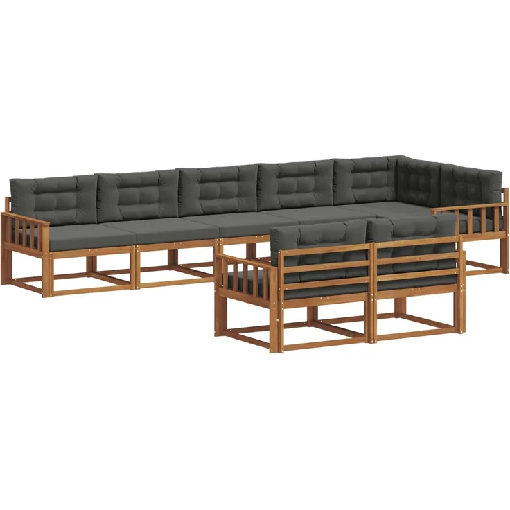 vidaXL Outdoor-Sofagarnitur 8 stk. 8-Sitzer Natur und Anthrazit 3367750 – Bild 2
