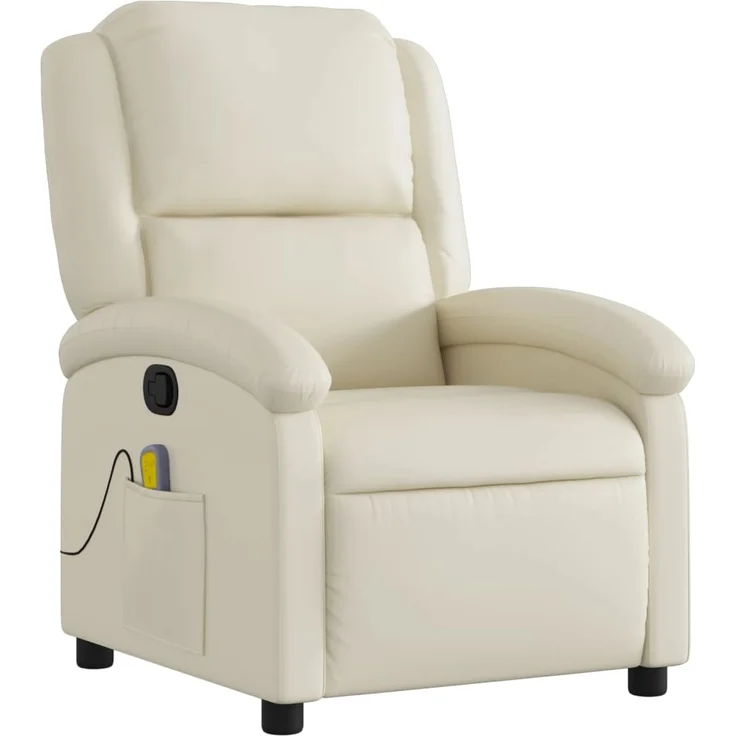 vidaXL Massagesessel mit Relaxfunktion, Kunstleder, Creme 3205448 – Bild 2