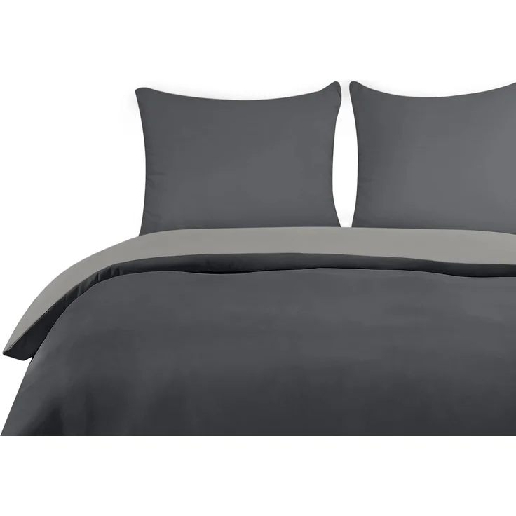 Utopia Bedding Bettwäsche 200x200 Set - Mikrofaser Bettbezug 200x200 cm + 2 Kissenbezüge 80x80 cm - Dunkelgrau/Hellgrau – Bild 6