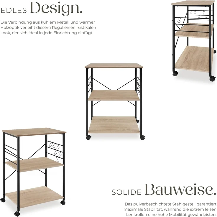 tectake Servierwagen Rugby, Industrial Style – Bild 4
