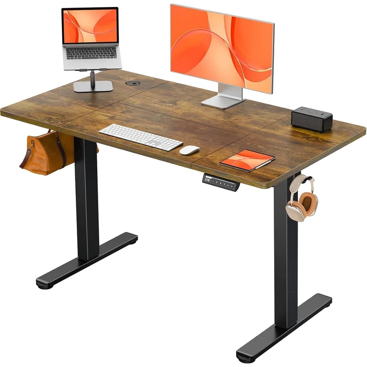 ErGear Elektrisch Höhenverstellbarer Schreibtisch 120x60 cm, Schreibtisch Höhenverstellbar mit 4 Memory-Funktion, Gaming Tisch mit Vierteilige Tischplatte – Bild 1