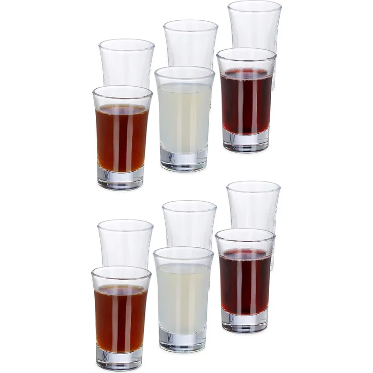 Relaxdays Schnapsgläser 4cl im 12er Set