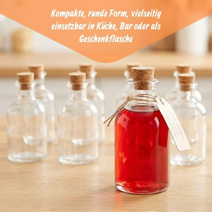 Relaxdays Glasflaschen mit Korken 8er Set – Bild 6