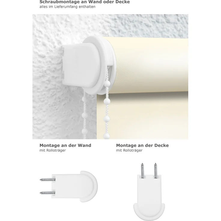 Lysel Outlet - Verdunkelungsrollo Shiny Creme, (B x H) 102.50cm x 175cm in beige/creme – Bild 3