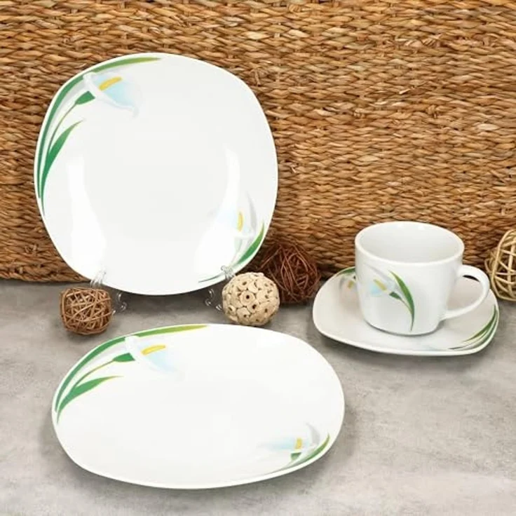 MamboCat Kaffeeservice 18tlg Kaffeeservice White Calla Porzellan 6 Pers. Tassen Untertassen, Porzellan – Bild 6