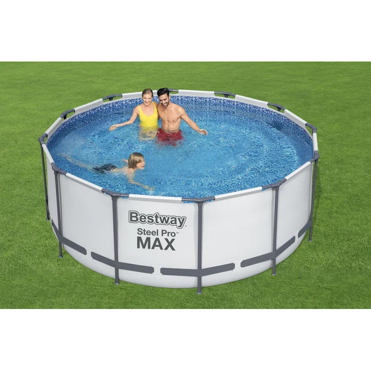 Steel Pro MAX™ Solo Pool ohne Zubehör Ø 366 x 122 cm, lichtgrau, rund – Bild 5