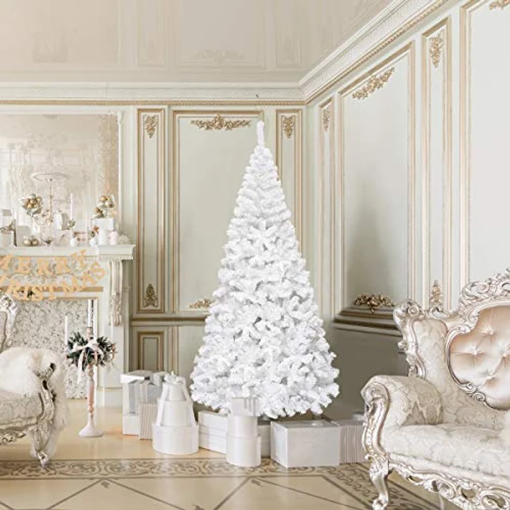COSTWAY Künstlicher Weihnachtsbaum, 210cm, 950 PVC Nadeln, mit Metallständer – Bild 3