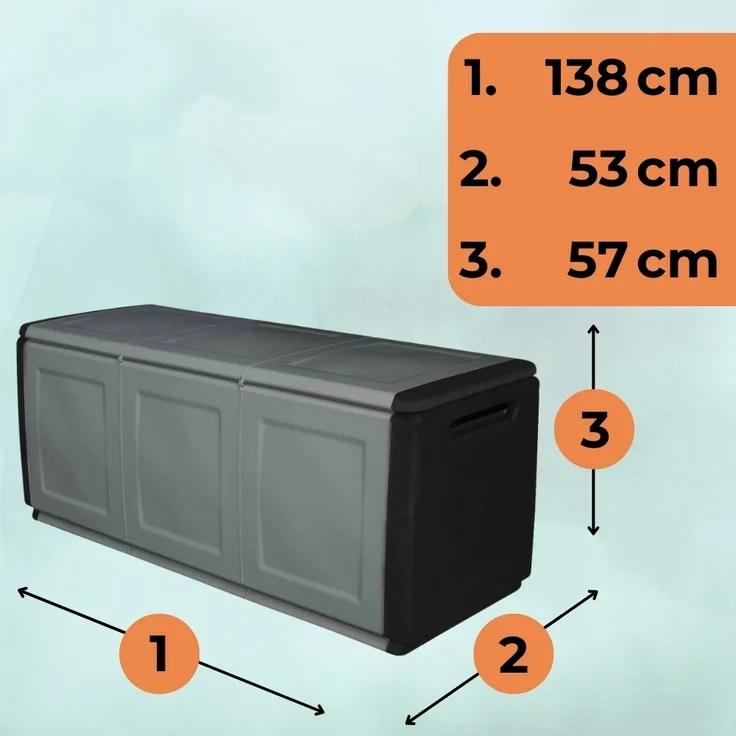 GarPet Gartenbox Gartenbox Aufbewahrungsbox 410 L Wetterfest Kissenbox Auflagen Box – Bild 2