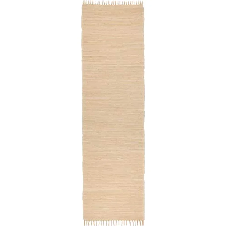 Rug and Roll Fleckerlteppich 'Chindi', handgewebt aus 100% Baumwolle, Natur, 70x250 cm, für Fußbodenheizung geeignet, strapazierfähig und waschmaschinengeeignet – Bild 1