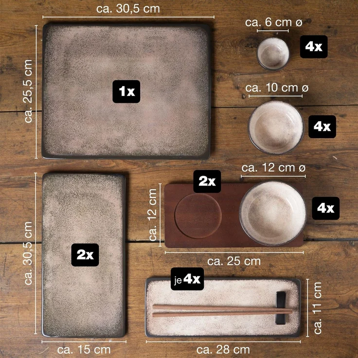 Moritz & Moritz VIDA 29tlg Sushi Set Beige – Bild 4