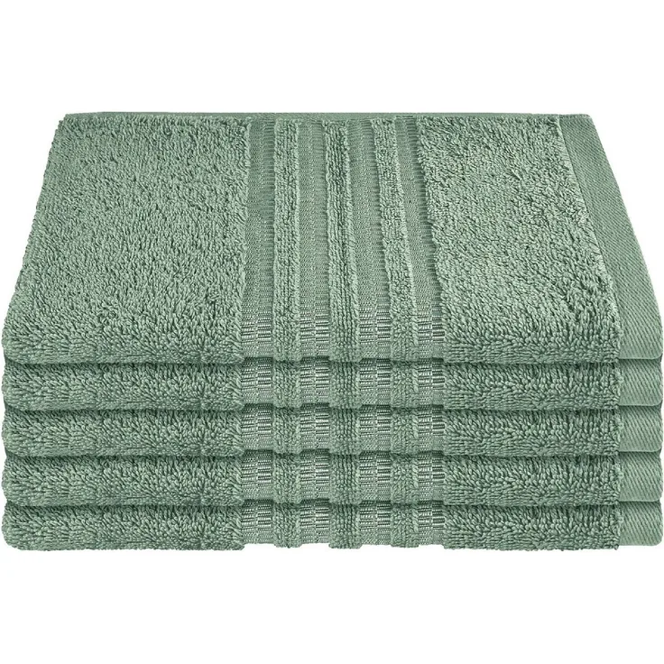 Schiesser Frottier Gästetücher Milano im 5er Set aus Flauschiger, hautfreundlicher Baumwolle, Made IN Green, Farbe:Hellgrün, Größe:30x50 cm